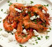 Gegrilde gamba's met knoflook en citroen